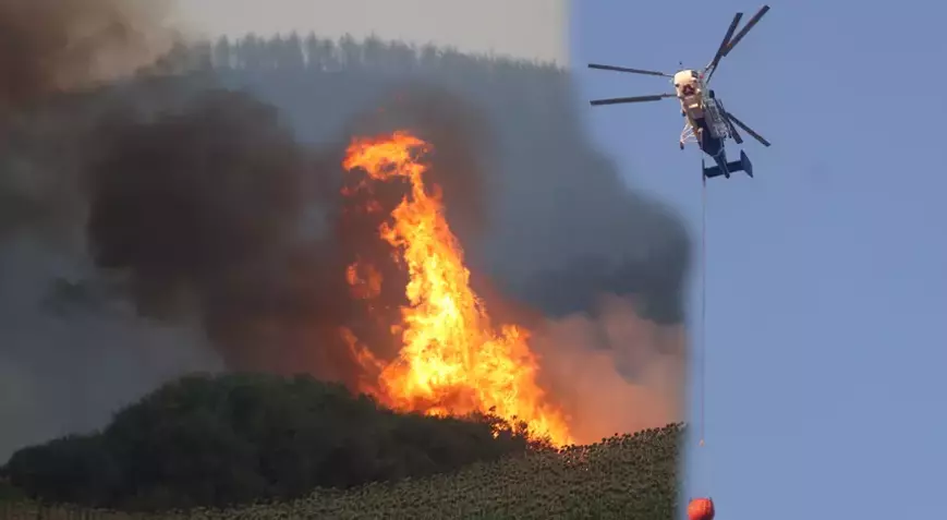 ŞARKÖY’de ALEVLER KONTROLDEN ÇIKTI : YANGIN ÇANAKKALE ‘ ye SIÇRADI