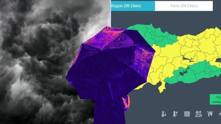 METEOROLOJİ UYARDI: EKİM YAĞMURLARI GELİYOR 35 İLDE SARI BİR İLDE TURUNCU KOD