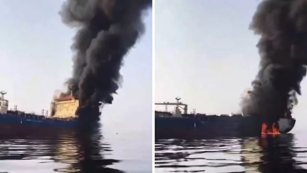 Hürmüz’de Savaş Alarmı! İran kapattı, İlk gemi  Vuruldu