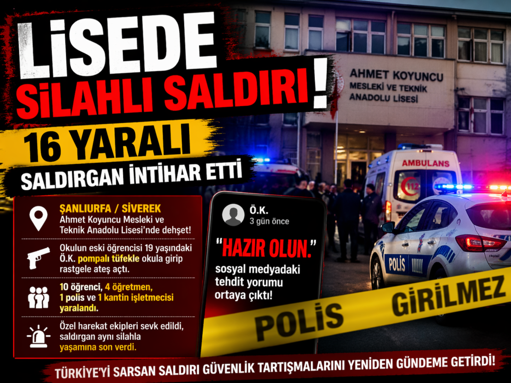 Şanlıurfa’da Lisede Dehşet