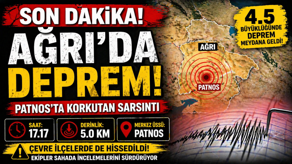 Ağrı’da Deprem! Patnos’ta Korkutan Sarsıntı