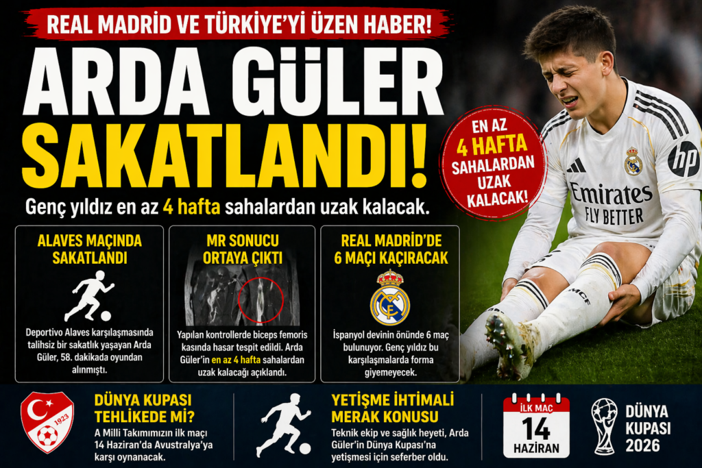 Futbol Dünyasını Sarsan Haber! Arda Güler Sakatlandı