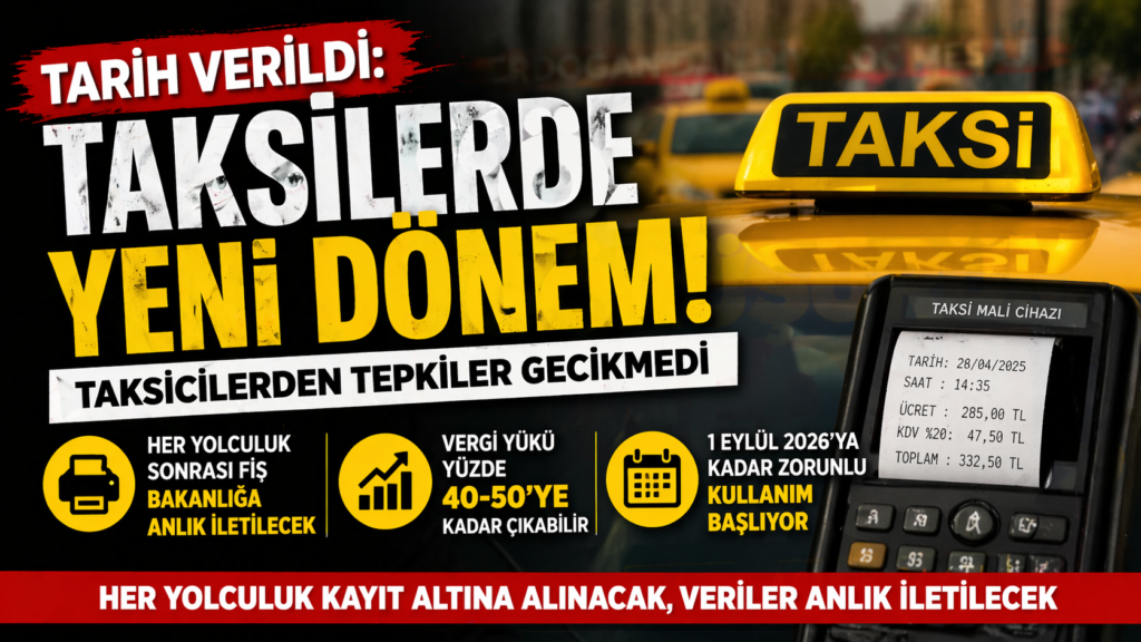 Taksilerde Dijital Fiş Zorunluğu  Resmileşti