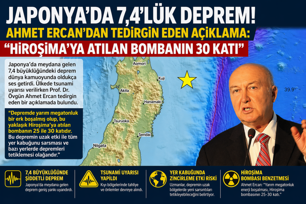 Japonya’daki 7,4’lük deprem dünyayı sarstı! Ahmet Ercan’dan çarpıcı uyarı: “Hiroşima bombasının 30 katı”