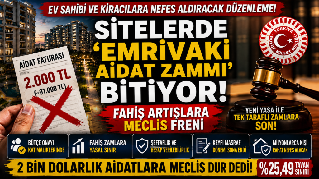 Keyfi Aidatlara Son! Yasalaştı
