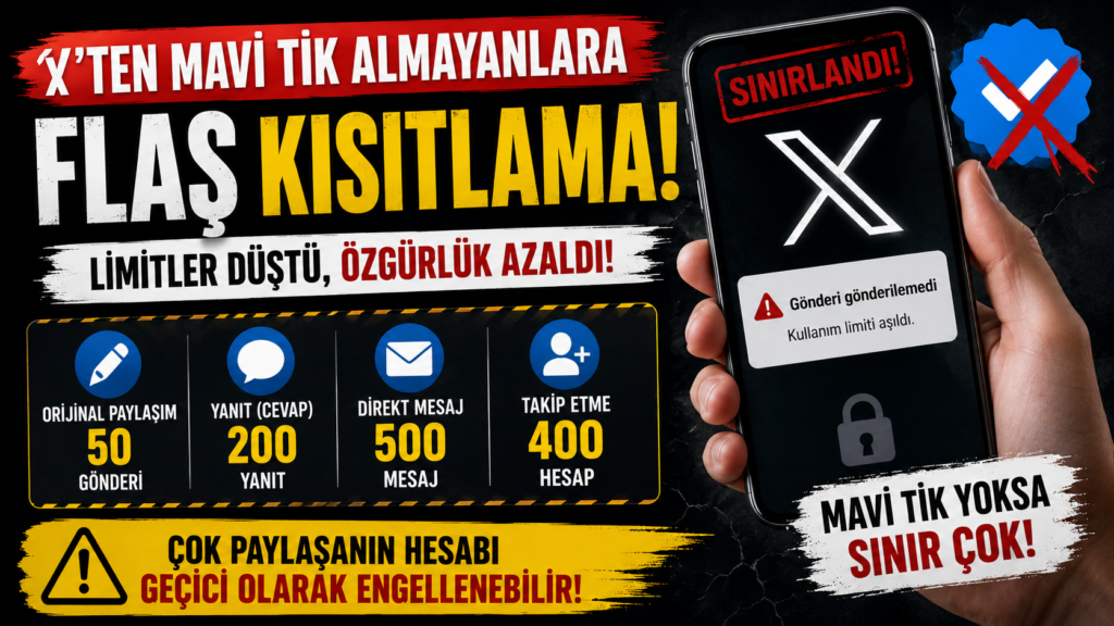 X’te Mavi Tik Almayanlara Kötü Haber!
