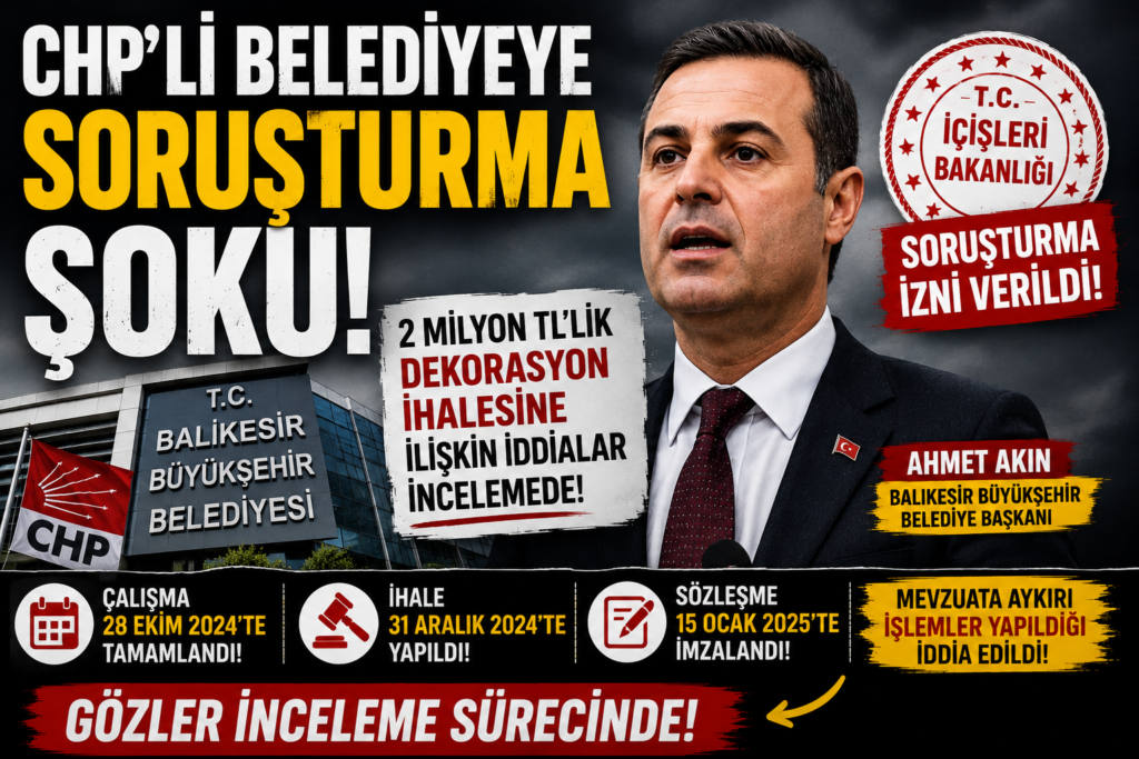 CHP’li Balıkesir Belediyesi’ne Soruşturma İzni