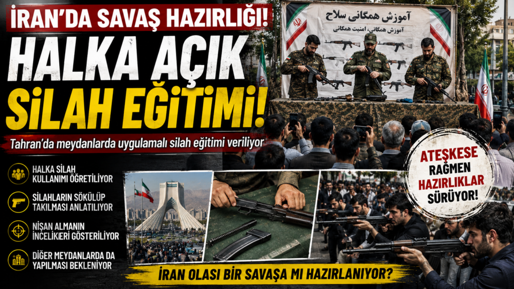 İran’da Savaş Hazırlığı! Halka Silah Eğitimi