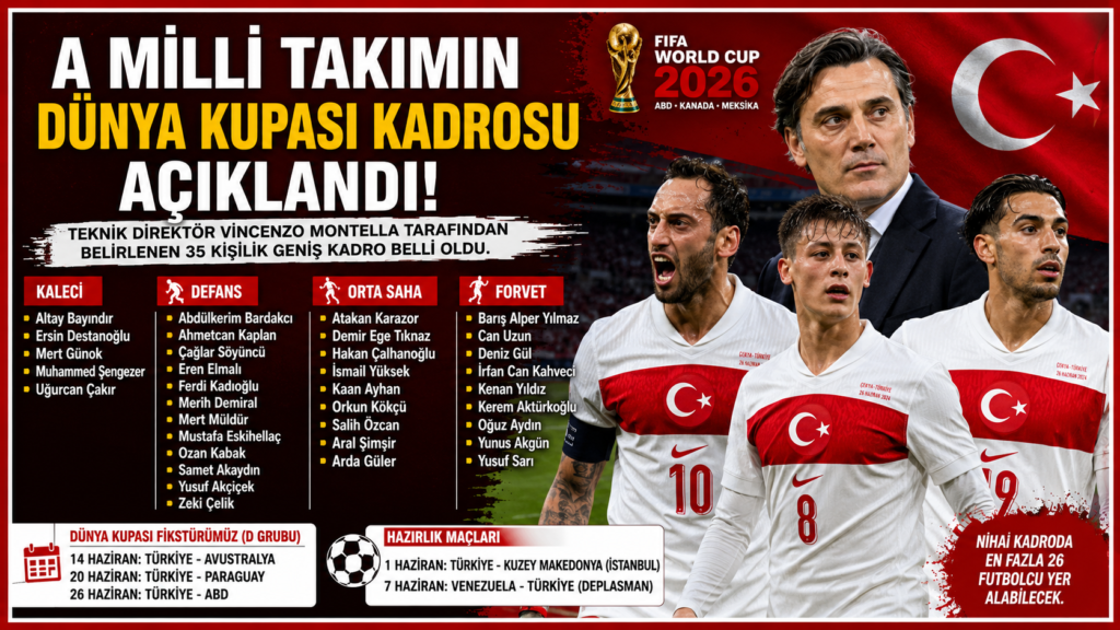 A Milli Takımın Dünya Kupası Kadrosu Açıklandı!