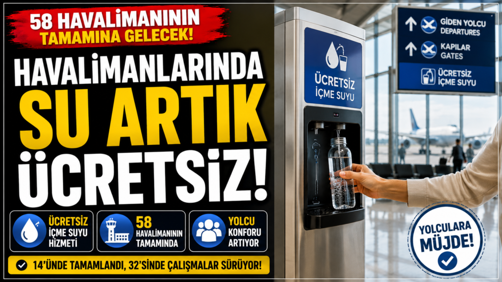 Havalimanlarında Yeni Dönem! Su Artık Ücretsiz