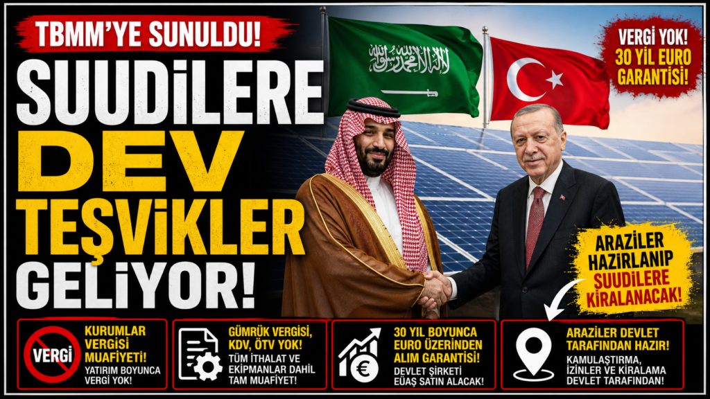 TBMM’ye Sunuldu: Suudi Yatırımlarına Dev Teşvik Paketi