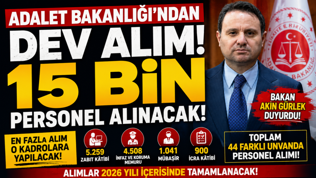 Adalet Bakanlığı’na Tarihi Personel Alımı