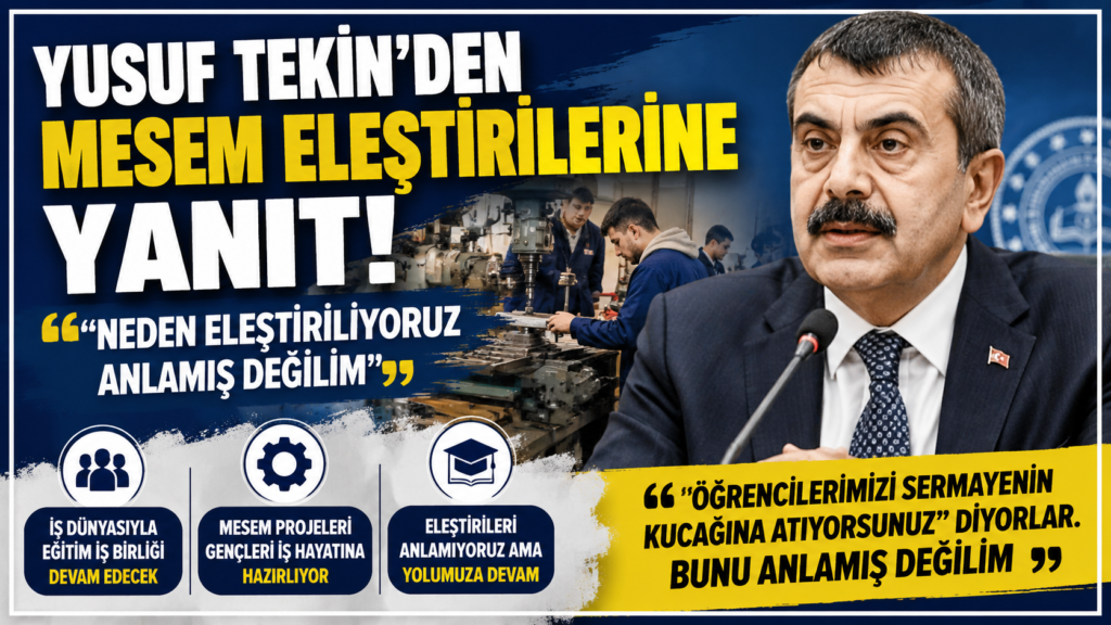 Yusuf Tekin: Neden Eleştiriliyoruz Anlamadım