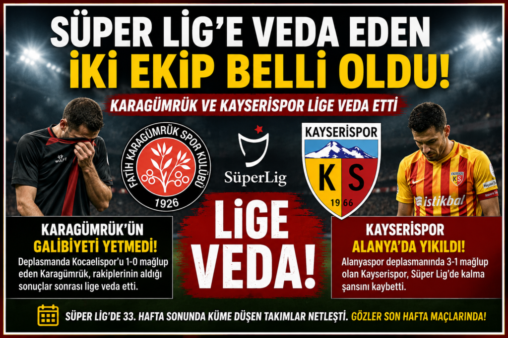 Süper Lig’de Küme Düşen İki Takım Belli Oldu