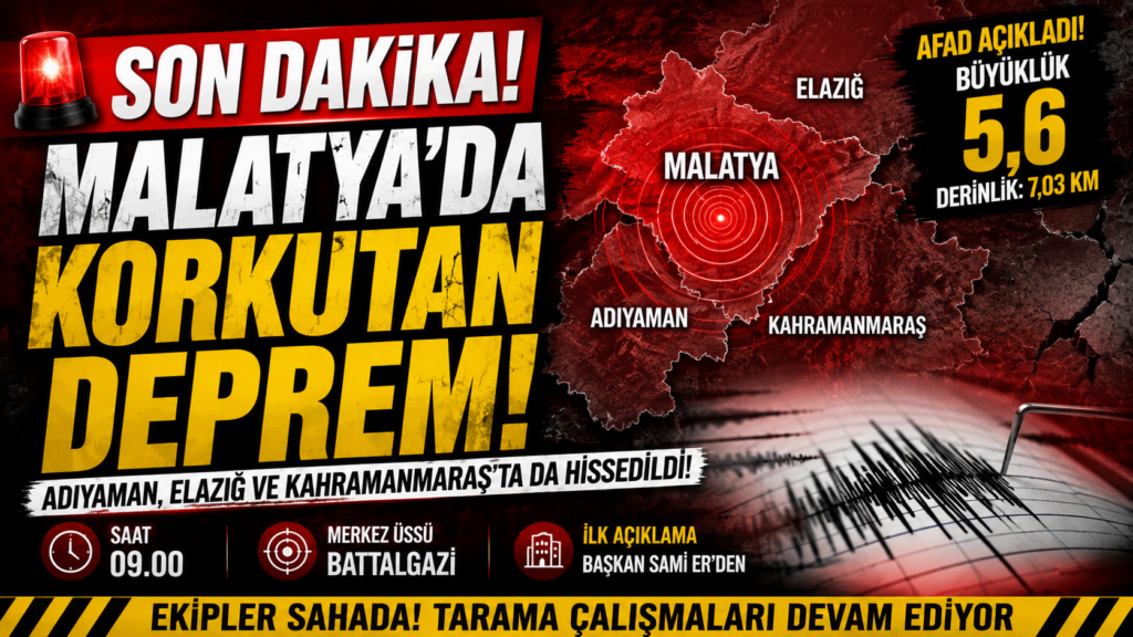 Malatya’da Korkutan Deprem 5. 6 Şiddetinde