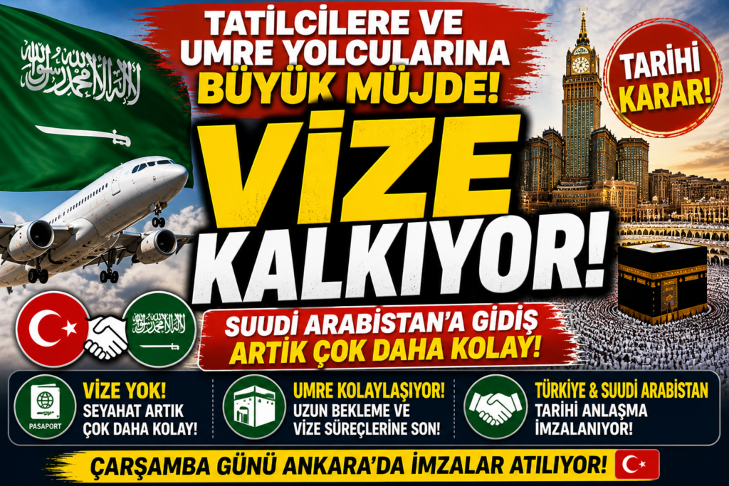 Suudi Arabistan’a Vize Kalkıyor! Tatilci ve Umre Yolcularına  Müjde