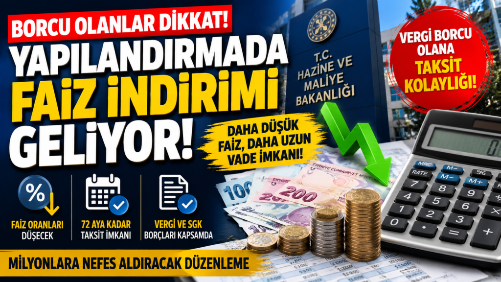 Vergi Borcu Olanlar; Yapılandırmada Faiz İndirimi Geliyor