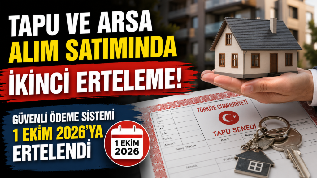 Tapu Sistemi 1 Ekim 2026’ya Ertelendi