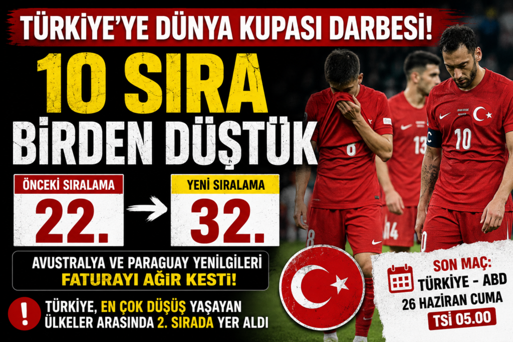 Türkiye FİFA Sıralamasında 10 Sıra Geriye Düştü