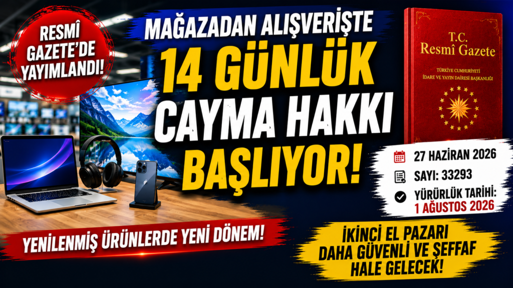 Mağaza  Alışverişlerine 14 Günlük Cayma Geliyor