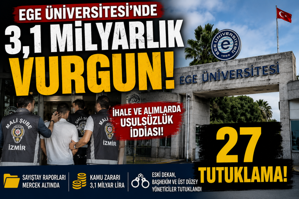 Ege Üniversitesi’ne Operasyon: 3,1 Milyarlık Vurgun