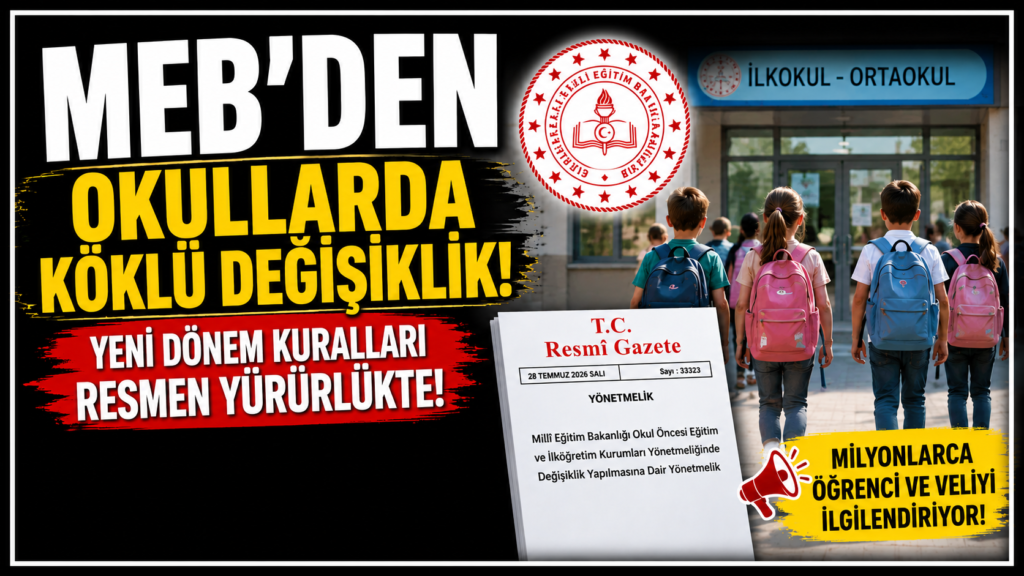 Okullarda yeni dönem kuralları Resmi Gazete’de yayımlandı