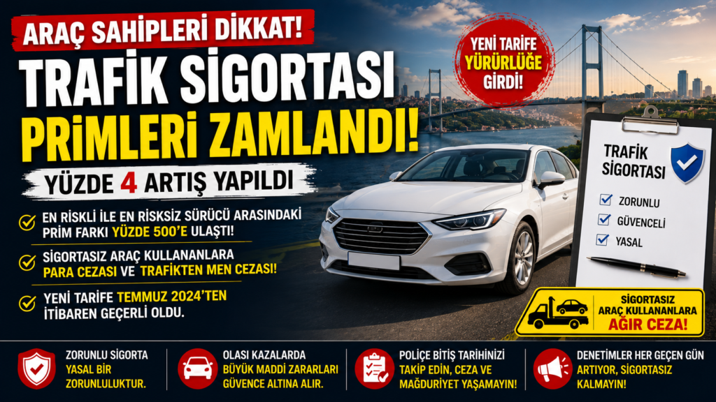 Trafik Sigortasında Zamlı Primler Belli Oldu