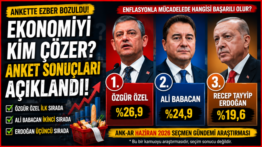 Ekonomi Anketinde Erdoğan 3. Sırada