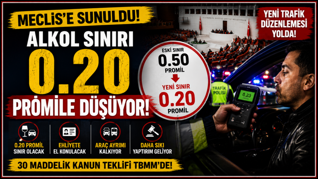 Trafikte Yeni Alkol Sınırı ”0.20”