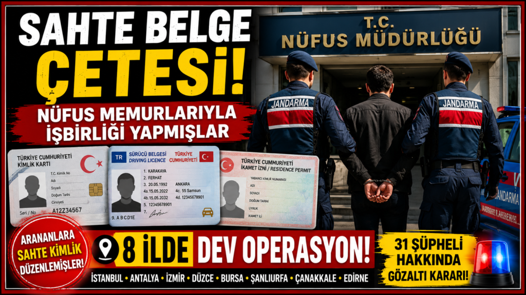 Nüfus Müdürlüğünde Sahte Belge Çetesi