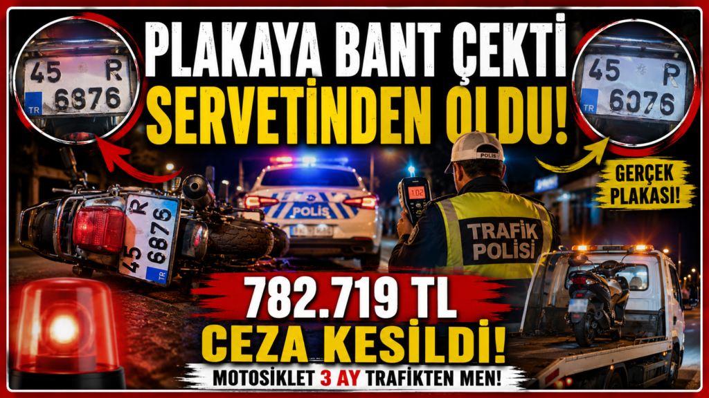 Plakaya Bant Çekti, 782 Bin TL Ceza Yedi