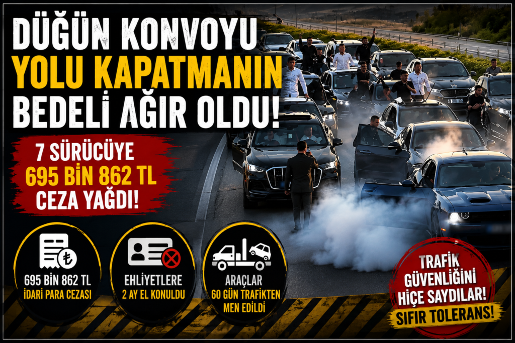 Düğün konvoyu pahalıya patladı