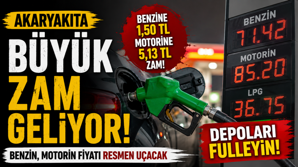 Akaryakıta dv zam, Motorin 90 TL’ye yaklaşıyor