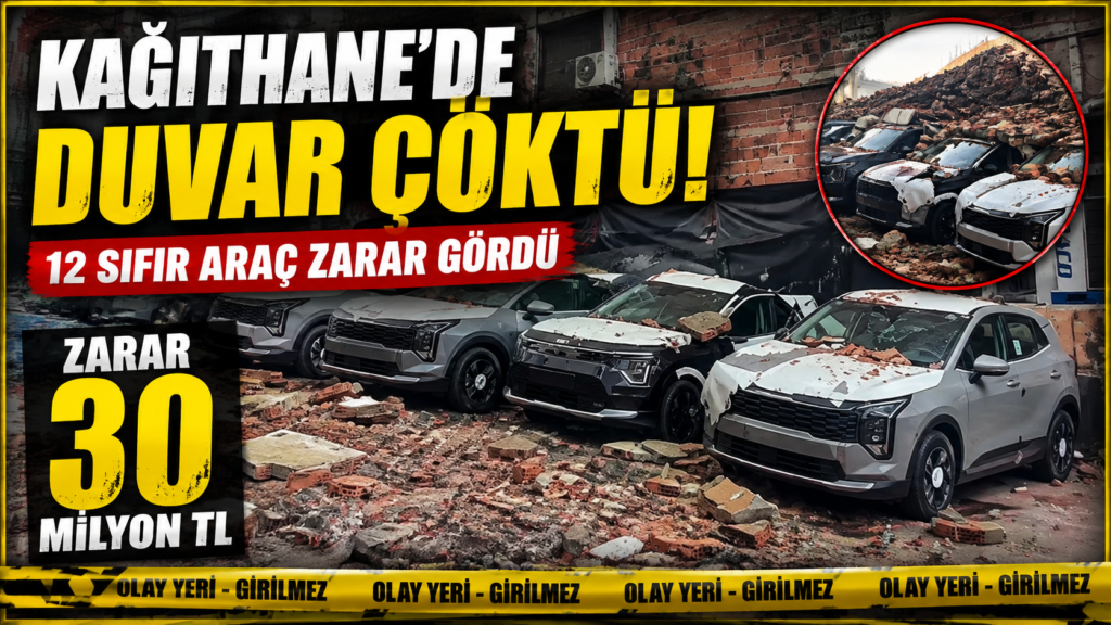 Duvar Faciası! 12 Sıfır Araçta 30 Milyon TL’lik Hasar