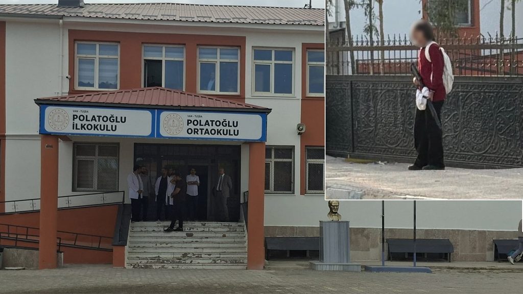 Van’da   Kız öğrenci okula pompalı tüfekle geldi